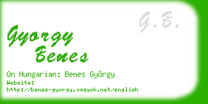 gyorgy benes business card